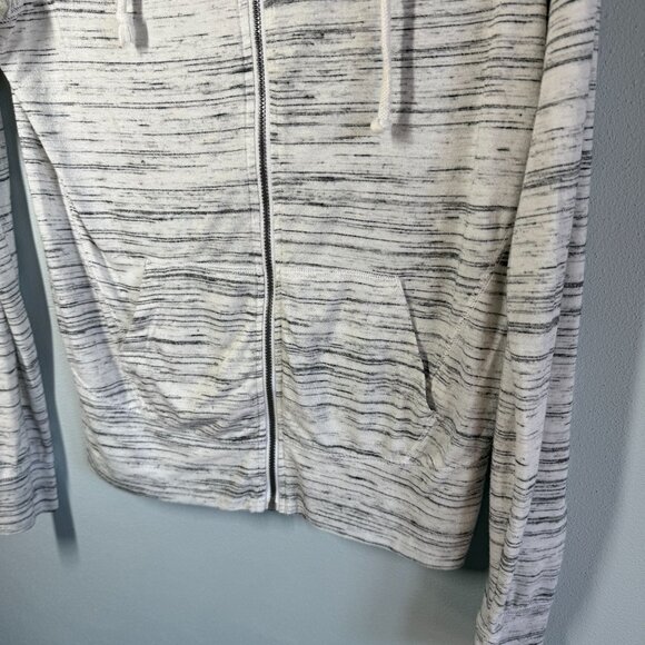 SO Womens Zip Up Knit Hoodie Large Light Heather Gray Lightweight Casual Pockets - Picture 4 of 11